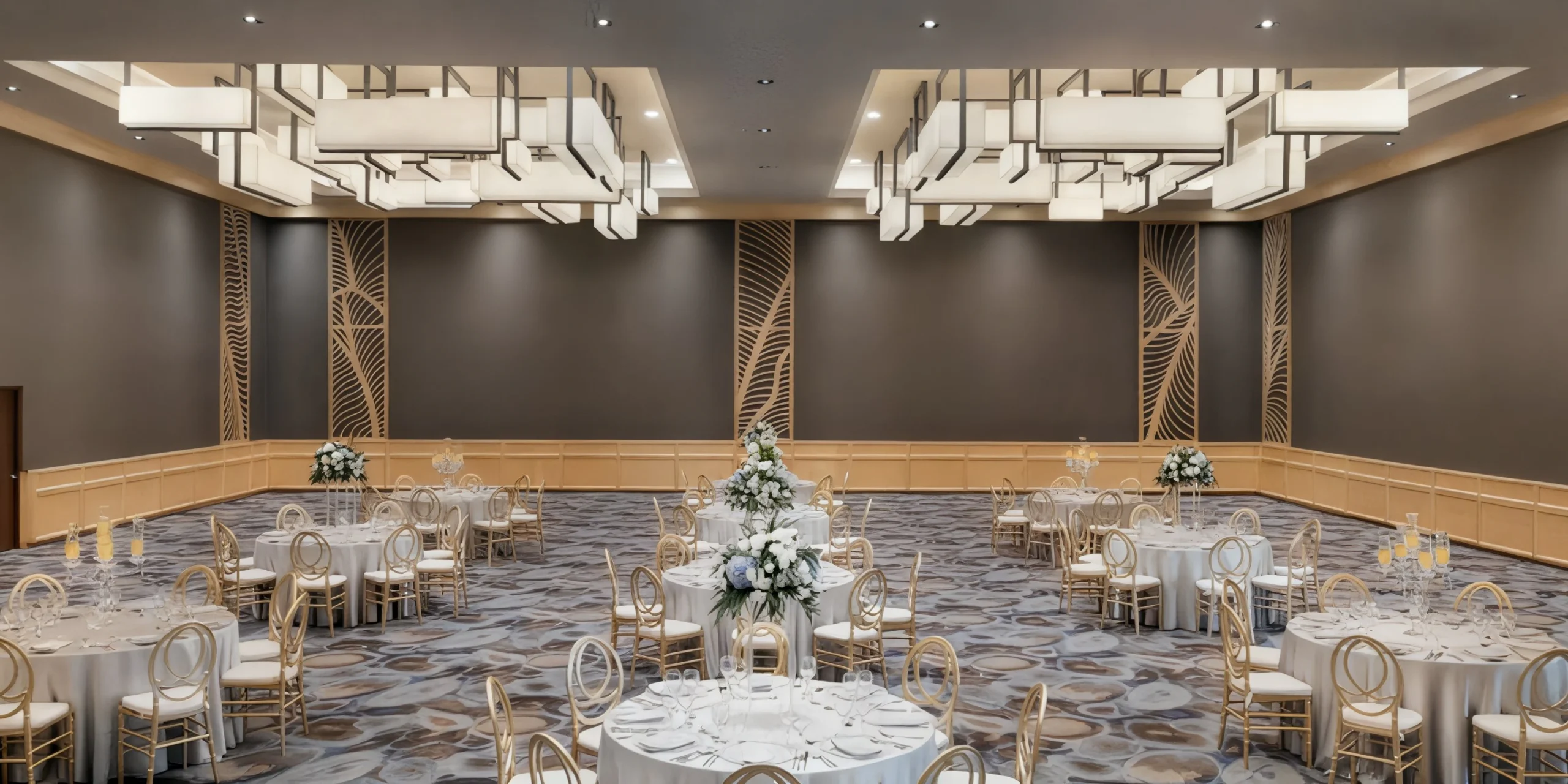 Elegant ballroom wedding reception setup at Hyatt Vivid Playa del Carmen